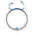 Cerf-volant | Argent & Bleu | Émail | Bracelet Charmballa en Cristal de Macramé
